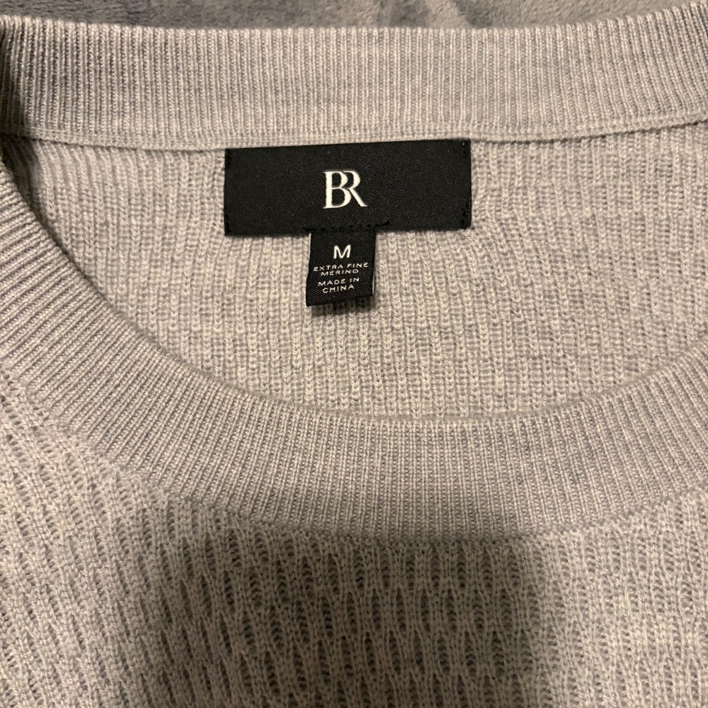 Banana Republic Men's Textured Grey Crewneck Sweater Size M Brand New - Picture 4 of 4